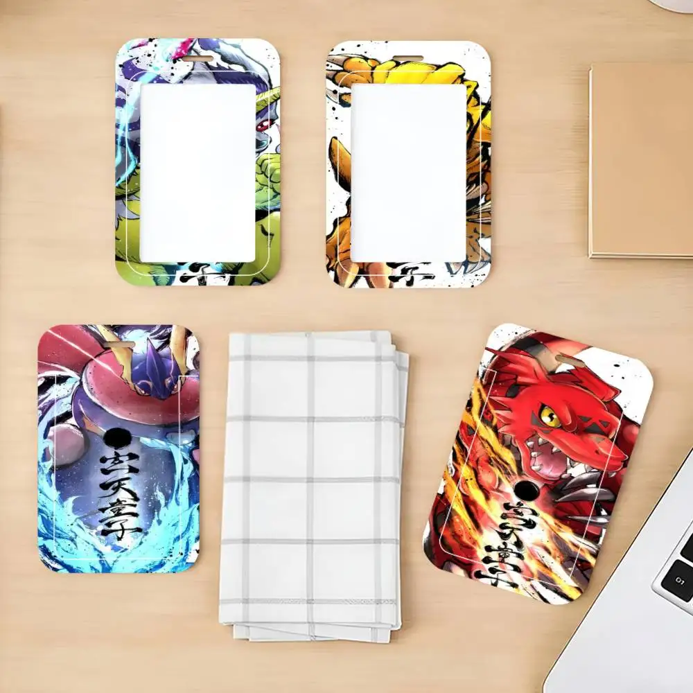 Anime D-Digimon A-Adventure ID Card Holder Neck Strap Pendant Door Badge Holder Lanyards Keychain Work Credential Case Gift