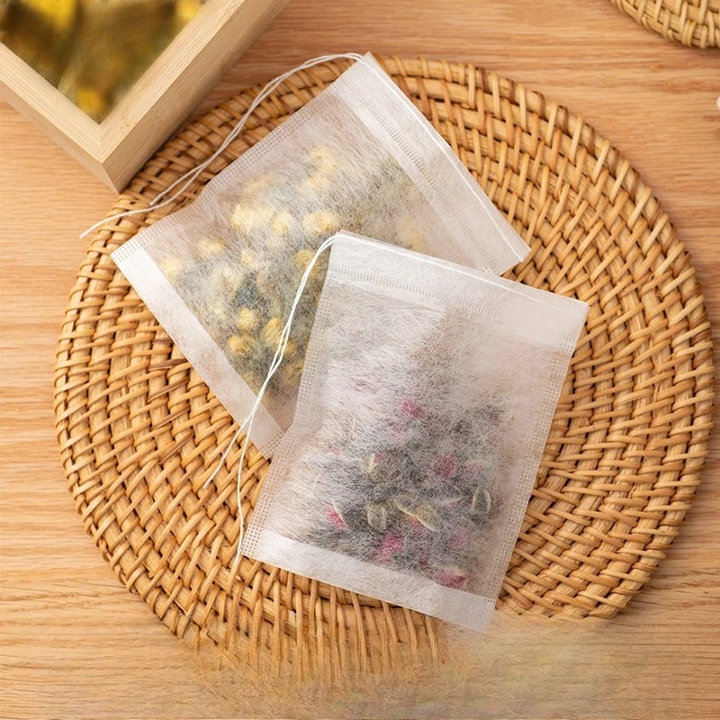 100pcs Disposable Teabags Non-woven Fabric Tea Filter Bags for Spice Tea With Draw String Filter Paper for Herb Loose Tea