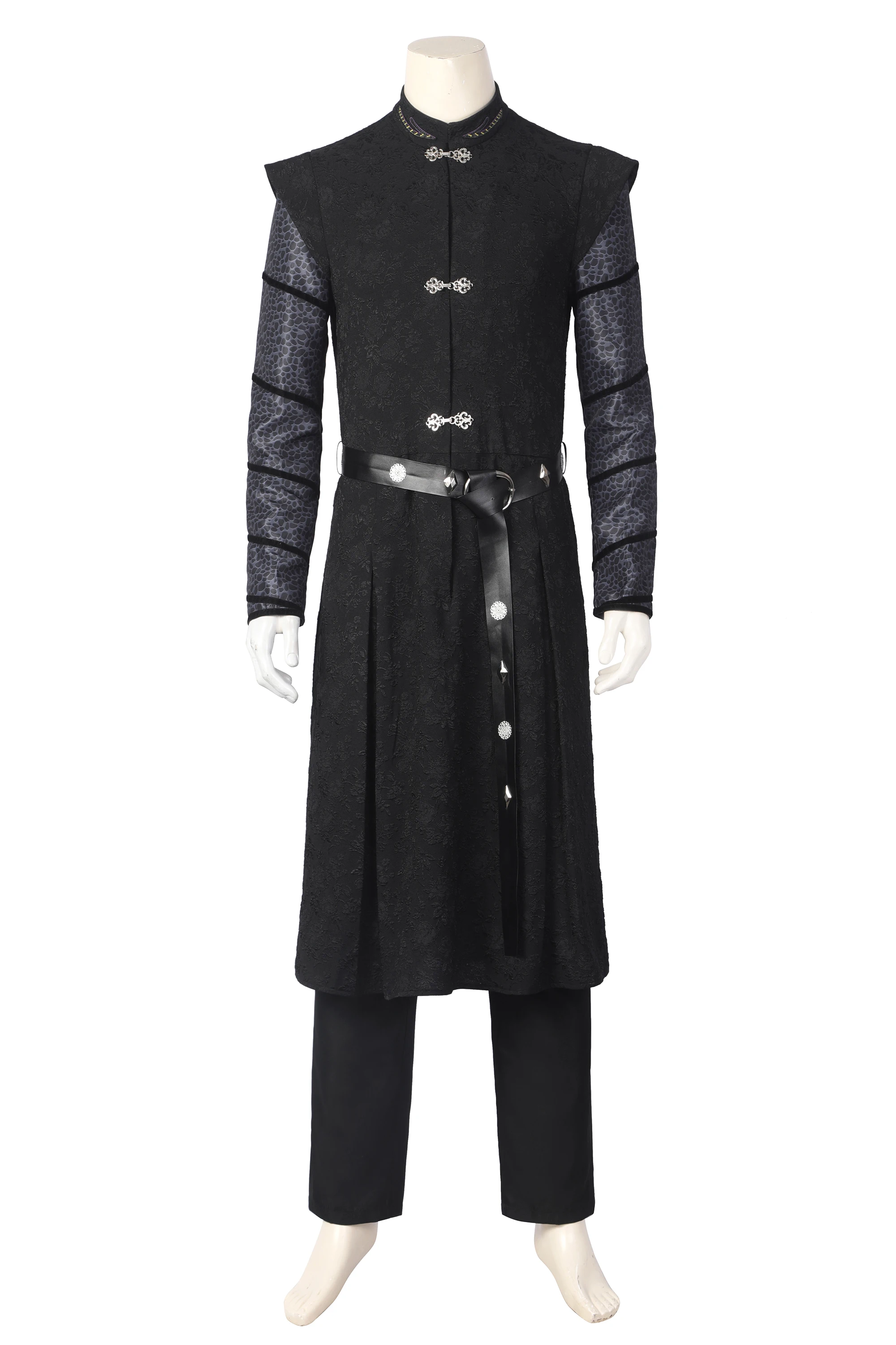 Daemon Cosplay Targaryen Costume Men's Jacket Pants with Belt Black Suit Halloween Carnival Party Outfit