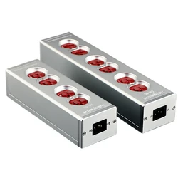 Aluminum Alloy HiFi Audio US Plug Power Filter 4/6 Holes Power Socket for Speaker Amplifier CD Player