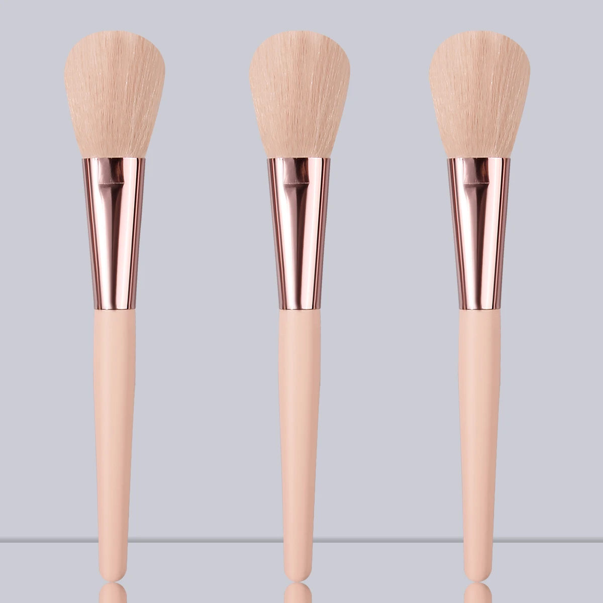 3PCS soft wooden-handled makeup brushes, blush brushes, contouring brushes, contouring brushes, beauty tools