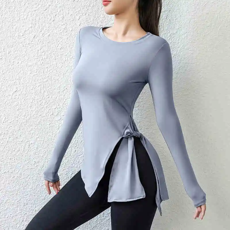 Women Slim Sweet Spicy Wind Wearing Fitness Clothes Running Yoga Long Sleeve Quick Dry Sports T-shirt