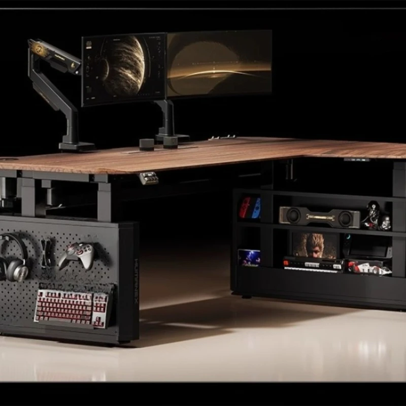 

X solid wood intelligent lifting table X4 corner e-sports table electric L-shaped four-leg computer table