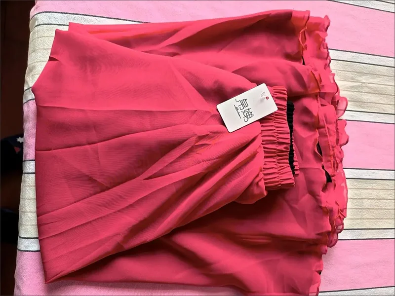 Both Sides Can Wear Dance Skirt Women Double Chiffon Skirts Elastic Waist Lace-up Maxi Skirts Elegant Female Big-hem Skirts 2026