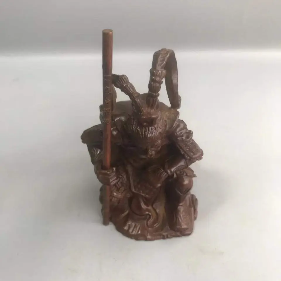 Antique bronze Qitian Dasheng decoration old patina the Monkey King decoration copper art bucket beat Buddha decoration