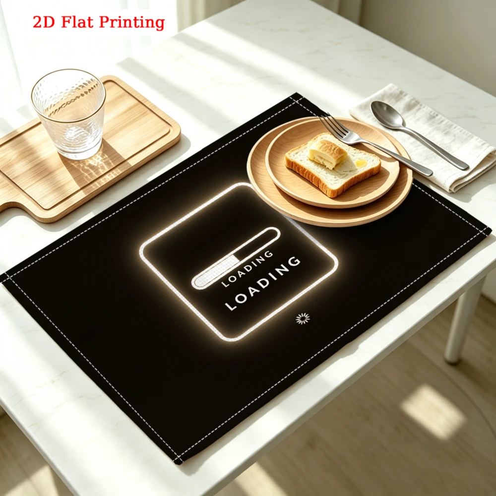 Loading Bar Design Kitchen Placemat Loading Bar Design Linen Pad Dish Coffee Cup Table Mat 1PC 30x40cm