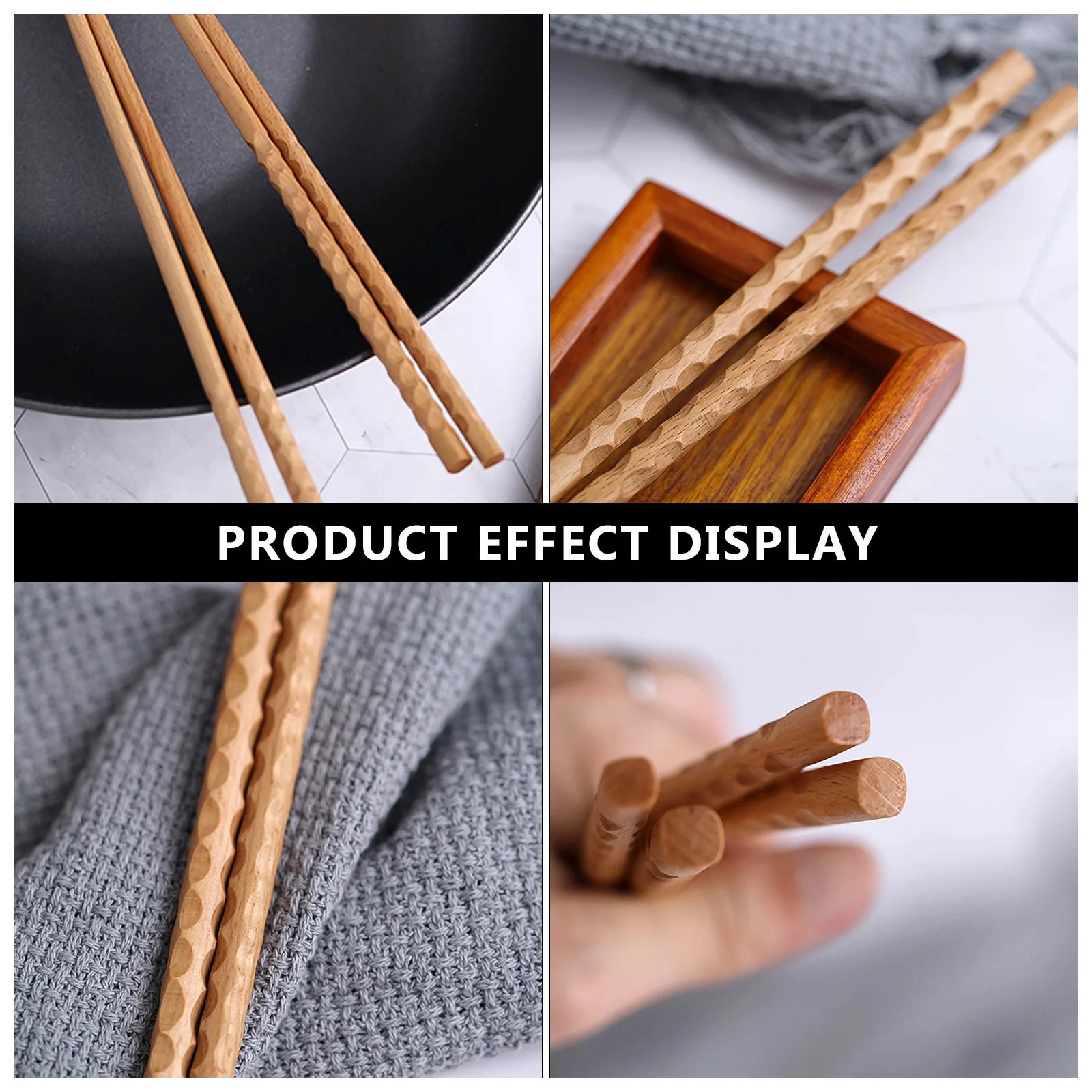 

2 Pairs Extended Chopsticks Hot Pot Stainless Steel Long for Cooking Wood Wooden