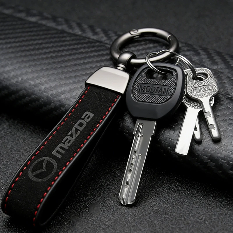 Leder-Autoschlüsselanhänger Metall-Leder Mazda 2 3 5 6 Cx5 Cx9 Cx7 Cx4 Cx3 Cx30 Mx5 Mx3 Bk Zubehör Auto-Styling – Detail 1