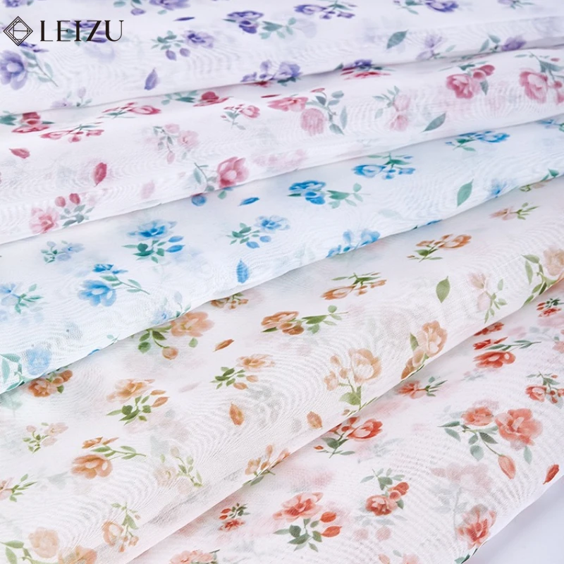 

Cotton Bubble Fabric Printed Chiffon Cloth Colorful Flower Koshibo Fabrics for DIY Sewing Shirt,Dress,Curtain Handmade Material