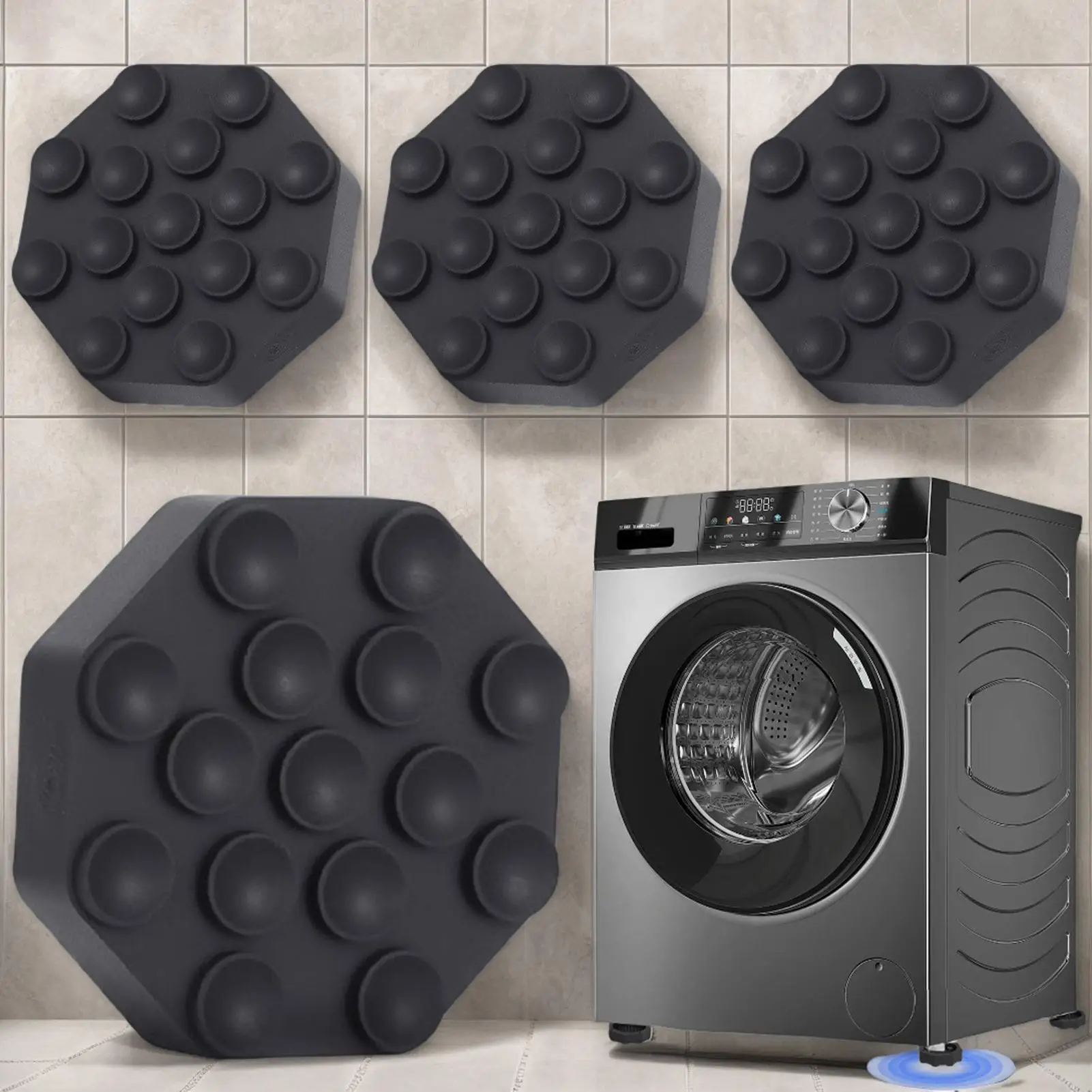 Washing Machine Vibration Pads Vibration Feet For Washing Machine & Dryer Washing Noise Cancelling 4 Piece Shock Support Foot