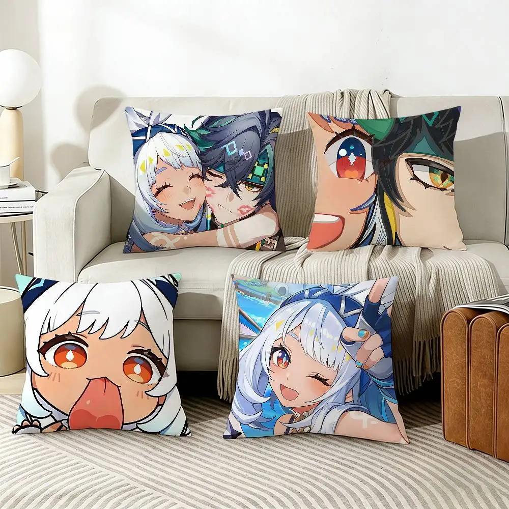 

G-Genshin I-Impact K-Kinich M-Mualani Pillow Cover Sofa Cushion Cover Home Room Decoration Children Gift