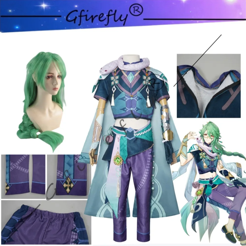 

Genshin Impact Baizhu Same Style Cosplay Costume Bubu Pharmacy Outfit Vision Unisex Halloween Carnival Comic Con Stage Wear