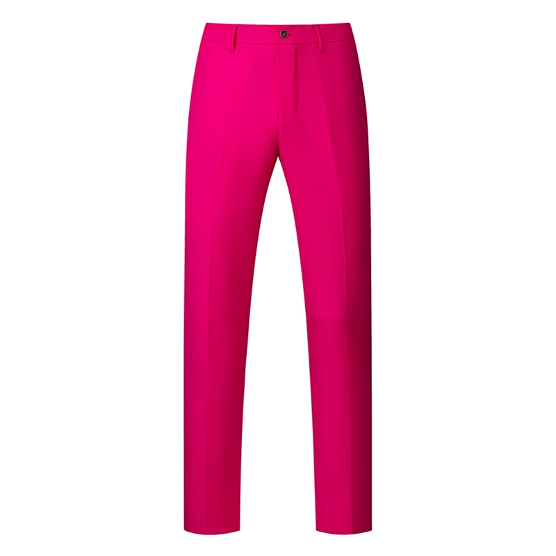 Pantalon taille moyenne pour hommes, couleur pure, élégant, bureau, mode masculine, travail, vert, rose, jaune, grande taille, M-5XL, 6XL