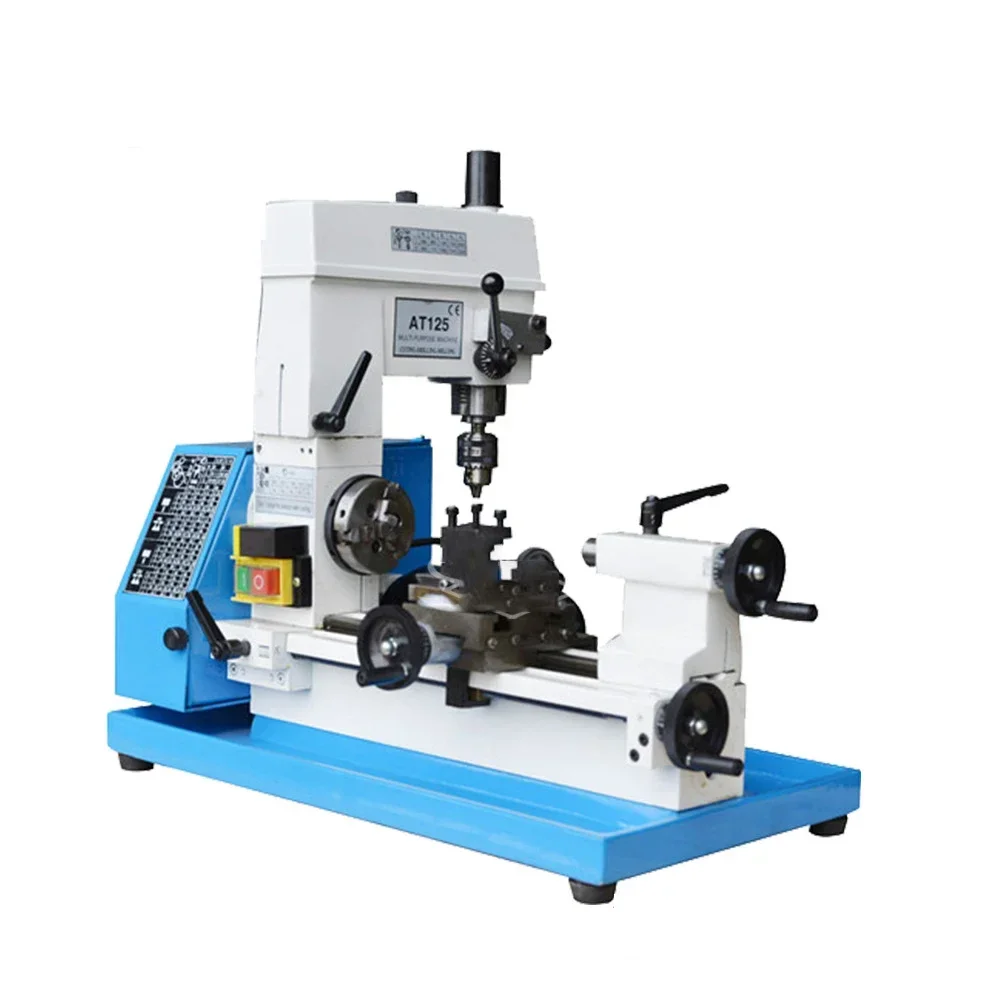 Small 220vAT125 180mm Mini Metal Lathe 750W Turning Drilling Milling Machine Home Turning Drilling Machine Metal Processing Mach