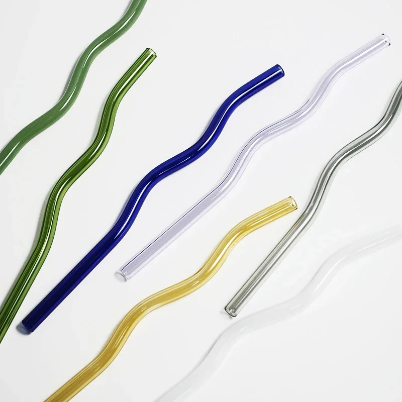 Reusable Glass Straw Long Stem Glass Straw Wholesale Straws Heat Resistant Glass Drinking Water Straws Eco Friendly Drinkware