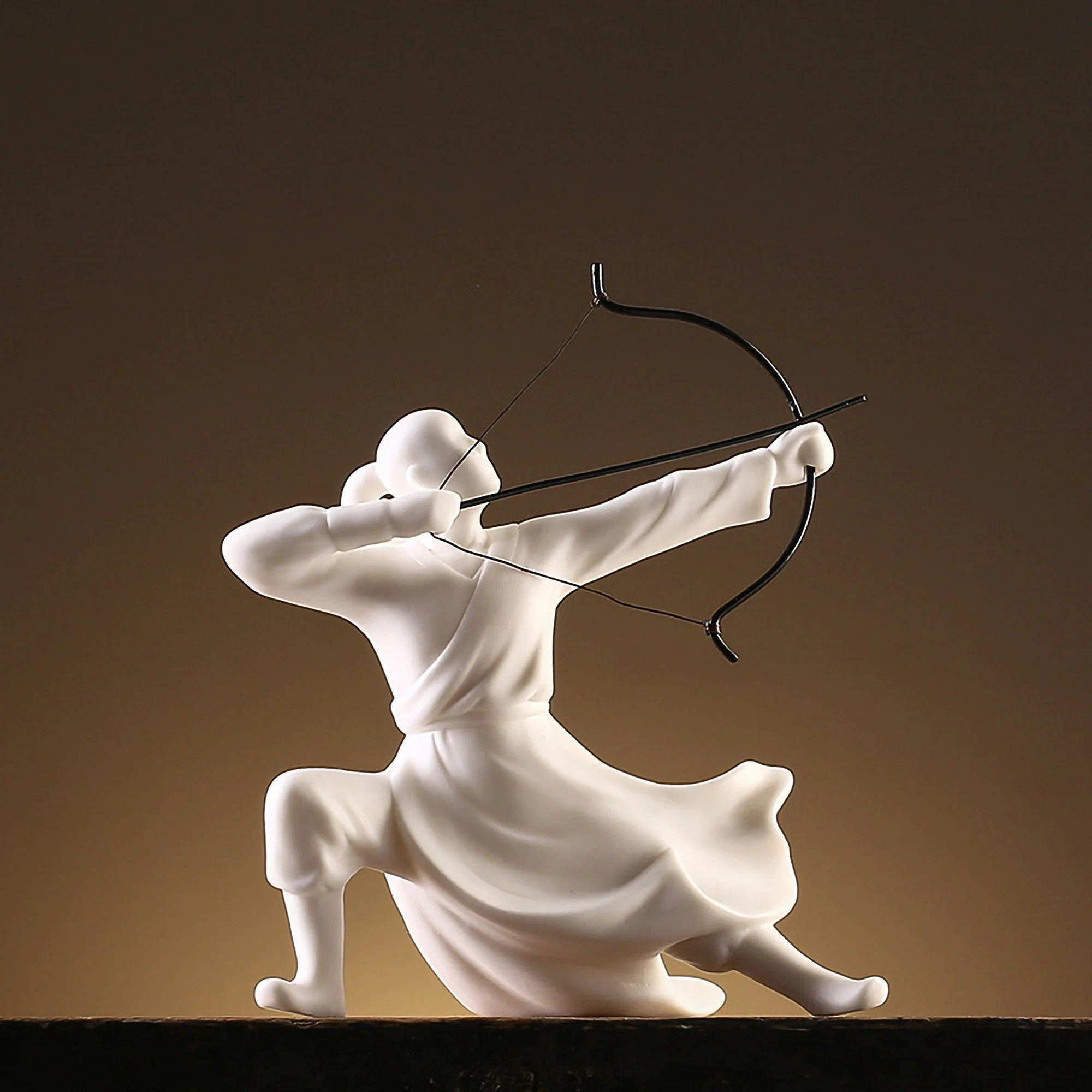 Blanc de Chine Matial Arts Figure Ornament Kung Fu Wuxia Figurines Ancient China Swordsman Neo-modern Decoration