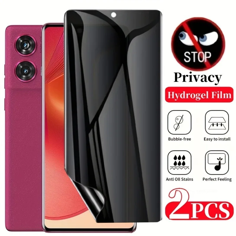 

2 шт. антиподглядывающая гидрогелевая пленка для Motorola Moto Edge 60/50 Pro 60 Fusion 50Ultra 40Neo 20/30 Pro 60s, простая в установке конфиденциальная пленка