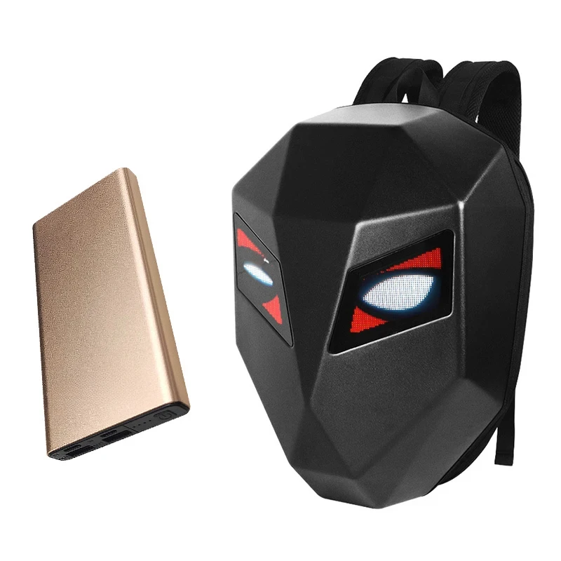 Wodoodporny kask motocyklowy z oczami LED, plecak rycerski do jazdy na świeżym powietrzu