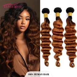 Tendresse Loose Deep Wave Bundles Human Hair 12A Deal Brazilian Human Hair Weave Human Hair 3 Bundles Can Be Dyed and Blleached