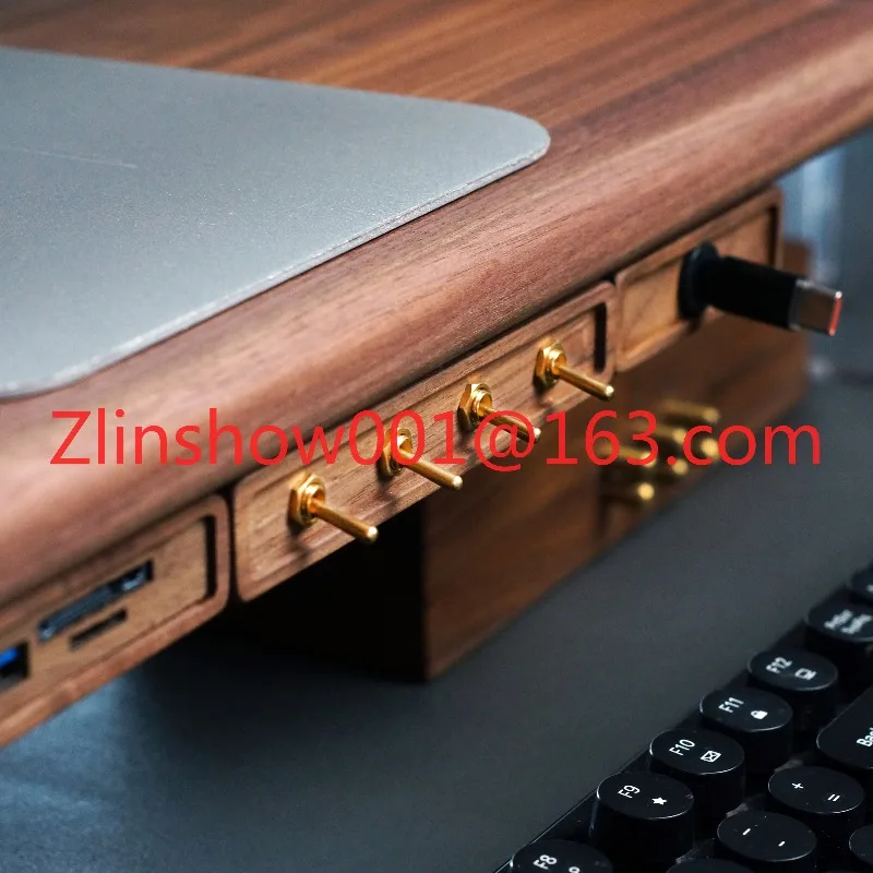 Computer Monitor Heightening Rack Accessories Accessories Black Walnut 4-way Independent Control Switch USB Power Module