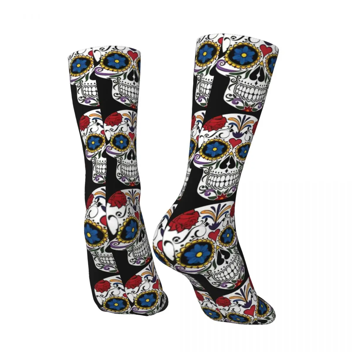 Vintage Special Men's Socks Day Of The Dead Mexico Skull Unisex Harajuku Pattern Printed Funny Crew Sock Gift