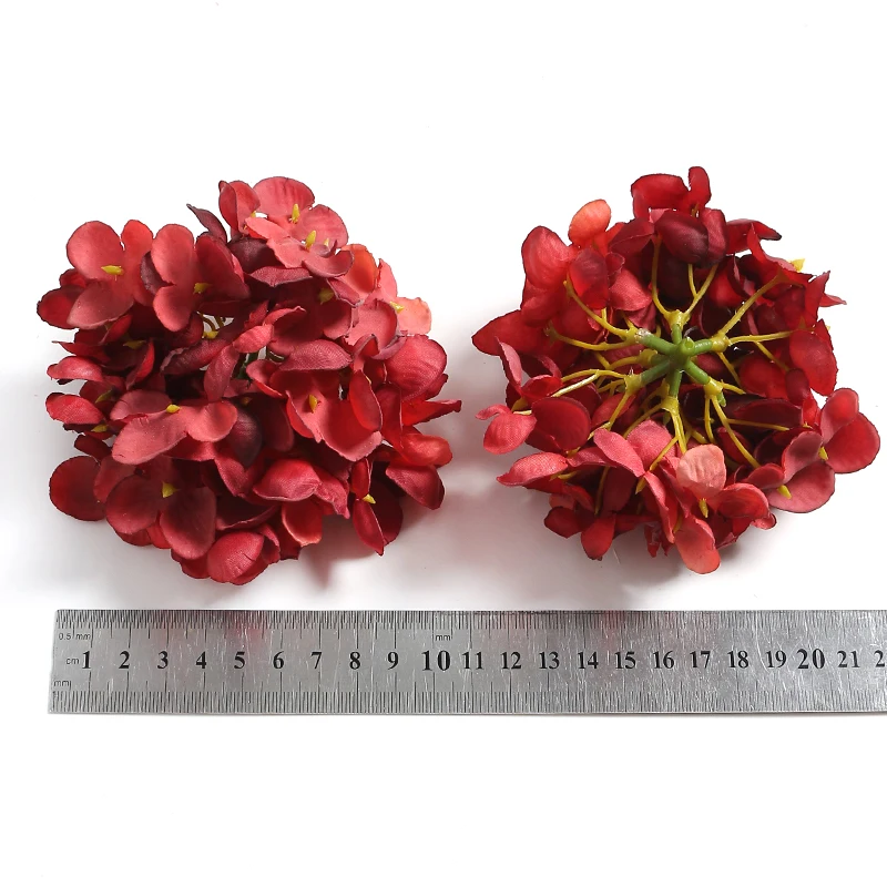 2Pcs Artificial Hydrangea Flowers 10cm Fake Flowers for Home Decor Wedding Marriage Decoration Supplies DIY Wreath Accessories