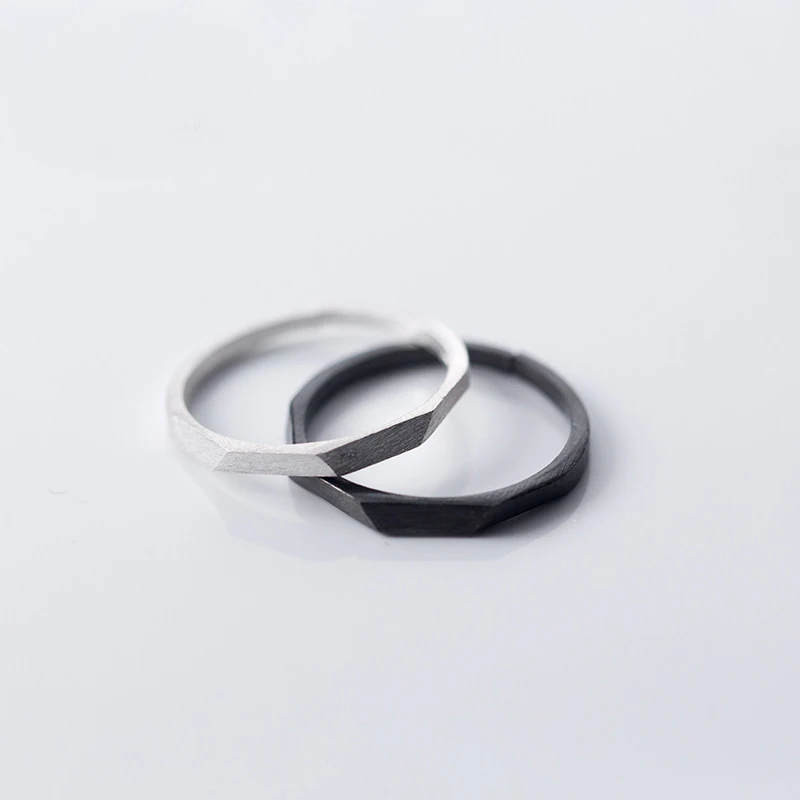 MloveAcc Real Solid 925 Sterling Silver Brushed Finish Open Rings for Women Men Simple Silver Jewelry