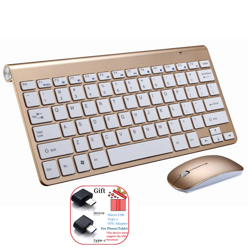 

2.4G Wireless Keyboard and Mouse Combo Mini Korean Russian Spanish Hebrew Arabic Keyboard Mouse Set For Notebook Laptop Mac