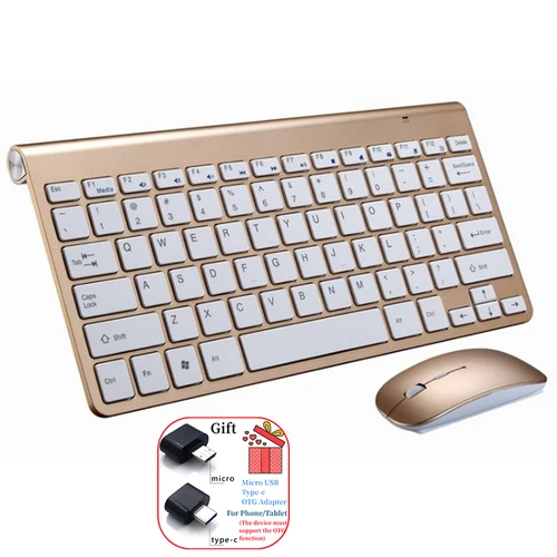 Combo de teclado y ratón inalámbricos de 2,4G, Mini juego de teclado y ratón coreano, ruso, español, hebreo y árabe para Notebook, portátil y Mac