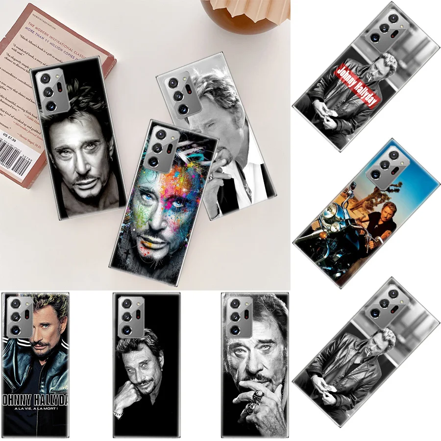 Johnny Hallyday Music Black Phone Case For Samsung Galaxy S20 S23 FE S21 S10 Plus S24 S22 Ultra Coque S10E S9 S8 S7 Edge Cover C