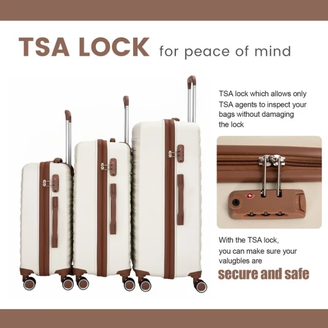 Luggage Sets 5 Piece, Suitcases with Double Spinner Wheels and TSA Lock, Hardcase 3 Set Luggage with Travel Duffle Bag 3 Luggage Sets 5 Piece, Suitcases with Double Spinner Wheels and TSA Lock, Hardcase 3 Set Luggage with Travel Duffle Bag – view 3