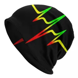 Rainbow Heartbeat Reggae Rasta kolory czapka zimowa Unisex czapka zimowa czapki z dzianiny Outdoor Jamaica Jamaican Skullies czapki