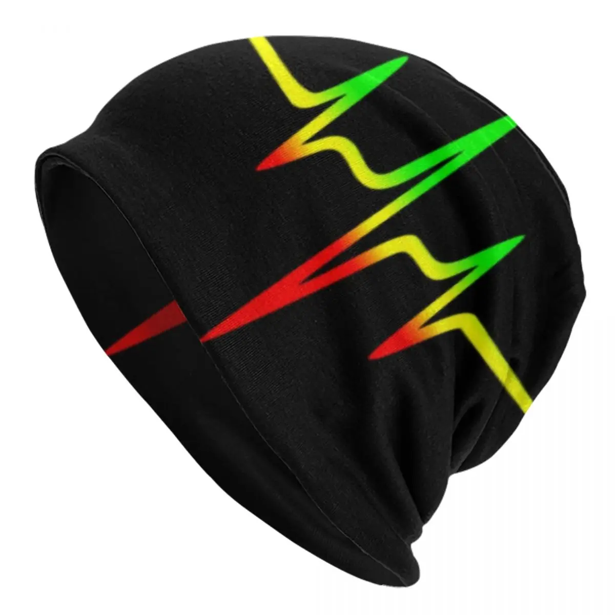 Rainbow Heartbeat Reggae Rasta Colors Beanie Cap Unisex Winter Bonnet  Knit Hats Outdoor Jamaica Jamaican Skullies Beanies Hats