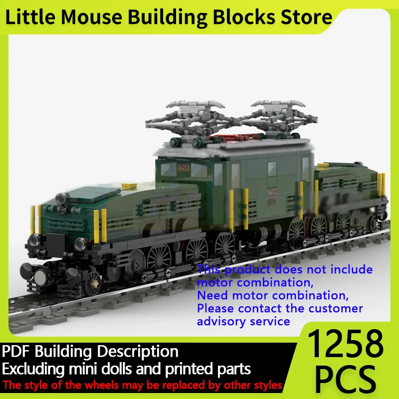 

City Car Model MOC Building Bricks Swiss Crocodile Ce6/8 Train Modular Technology Gifts Holiday Assemble Children Toys Suit