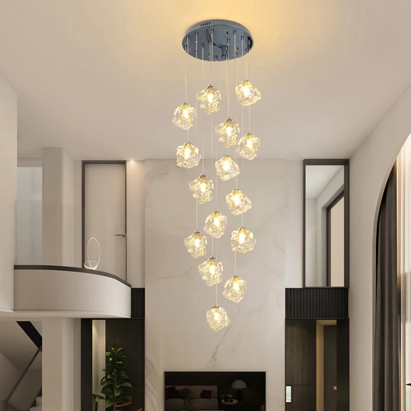 Modern ring stairs led lights pendant light lamps for living room led Chandeliers for dining room hanging light indoor lighting