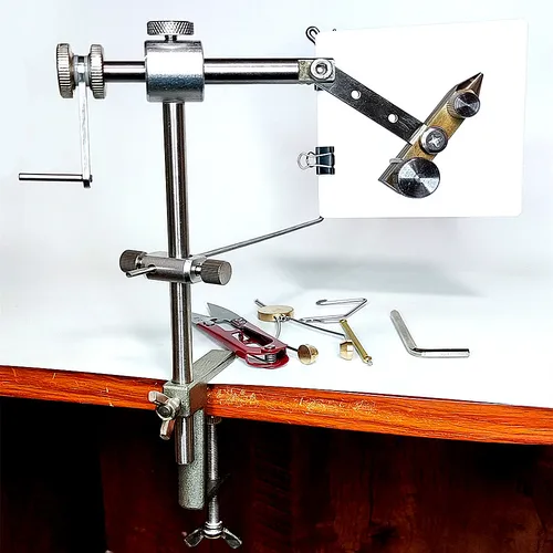 Imagen 1 del producto Herramienta de atado de moscas giratoria de 360 grados, herramienta de fabricación de cebo con mosca, tornillo de banco para atar moscas para hacer señuelo de pesca de trucha y salmón, 1 ud.