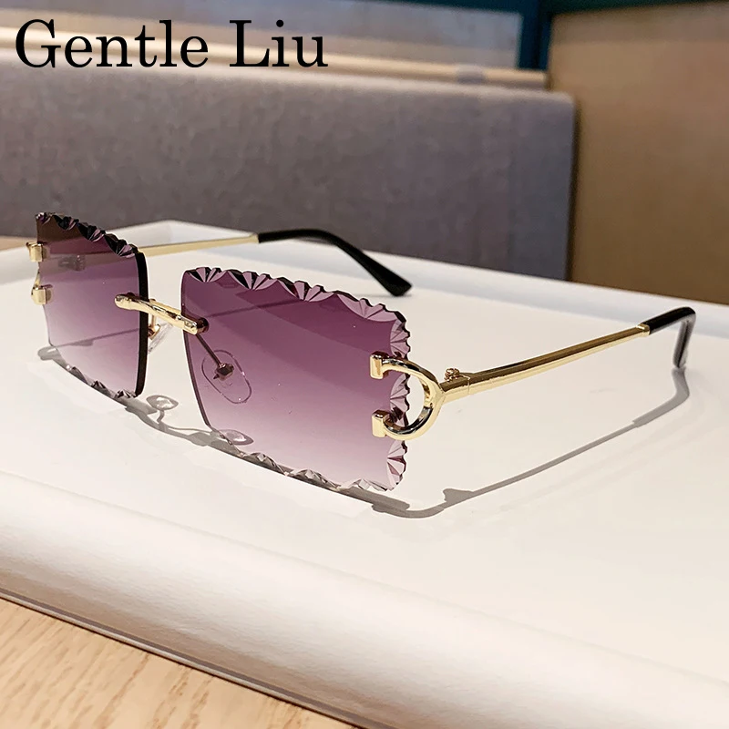 

Square Rimless Punk Sunglasses Men 2025 Luxury Brand Trendy Frameless Cut Edge Sun Glasses For Women UV400 Driving Eyewear