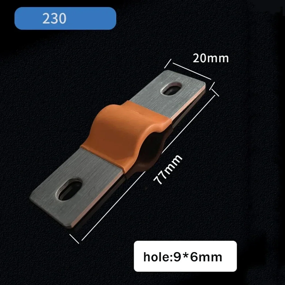 Flexible Busbar 200A 300A 56mm 74mm Bus Bar Copper Loose Protector with Isolation Battery Connector Conductive Band Elliptic