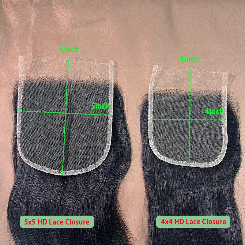 Straight Real HD Closure 5x5 Closure only Melt Skin Pre Plucked invisible HD Lace 4x4 4x6 13x4 Lace Frontal 100% Raw Human Hair