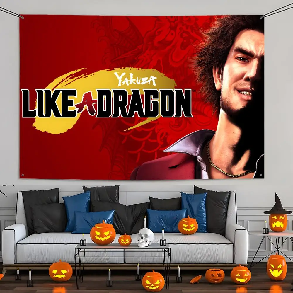 Beliebtes Rollenspiel Yakuza Flaggen Wandbehang Wandteppich Outdoor Dekorative Flagge Hintergrunddecke