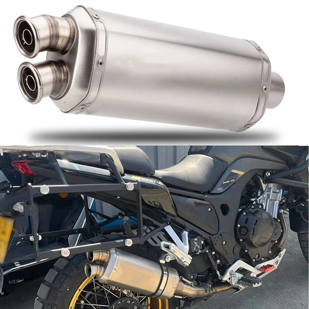 

51mm Dual Escape Motorcycle Exhaust Pipe Advanced Muffler for BMW R1200gs z900 z1000 fz1 r3 mt07 er6n TMAX 530 XMAX300 ZX6R R6