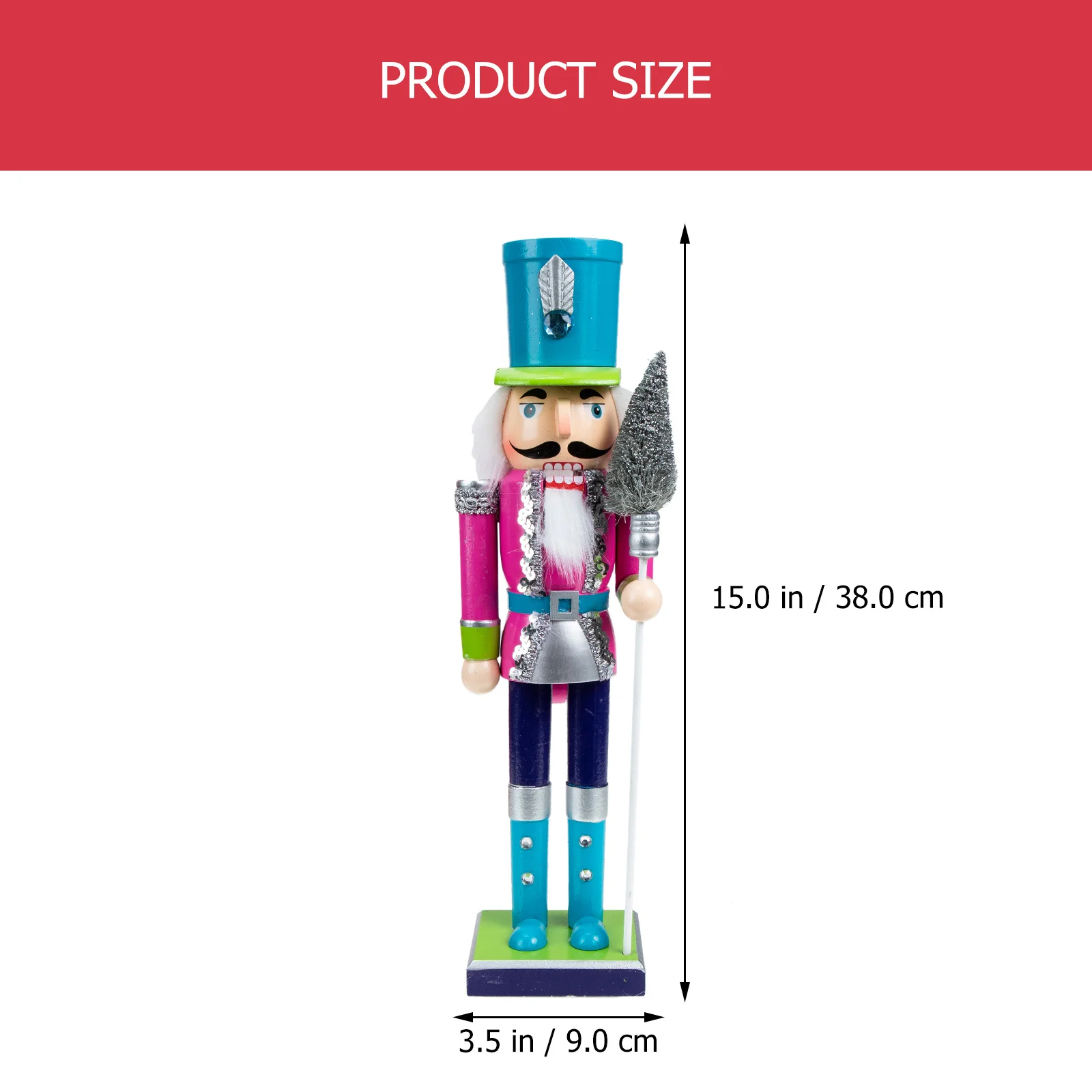 

Wood Nutcracker Soldier Christmas Ornament Holiday Decoration for Indoor Desktop Living Room Xmas Decor Craft Gift Idea