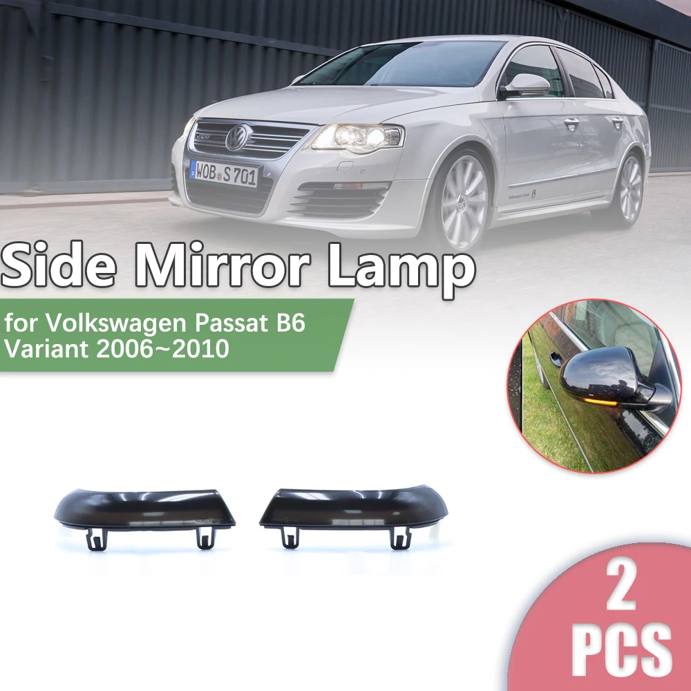 

2pcs Car Rearview Side Mirror LED for Volkswagen VW Passat B6 Variant 2006~2010 Turn Signal Flow Dynamic Lamp Light Accessories