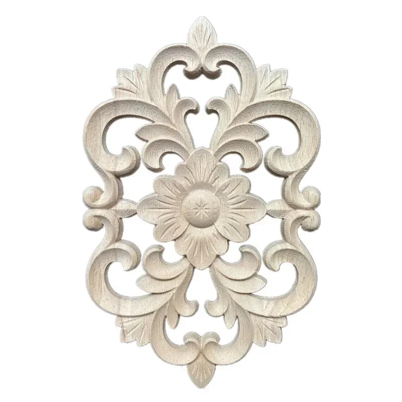 Woodcarving Corner Decal Wood Figurines Crafts Corner Appliques Frame Door Furniture Woodcarving Decorative Home Decor