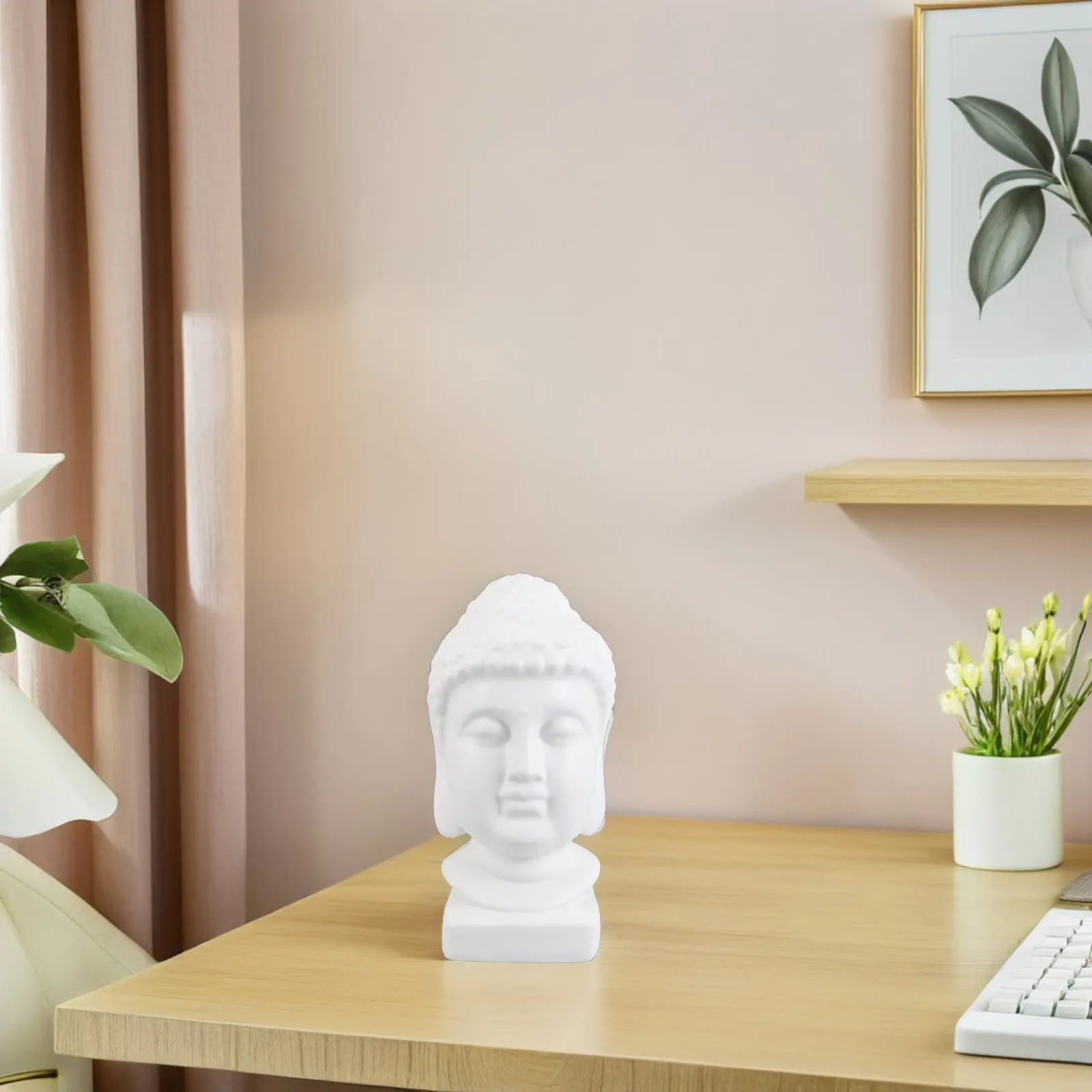 Handcrafted Resin Buddha Head Art Decor for Indoor Spaces Living Room Meditation Zone Yoga Garden Decoration