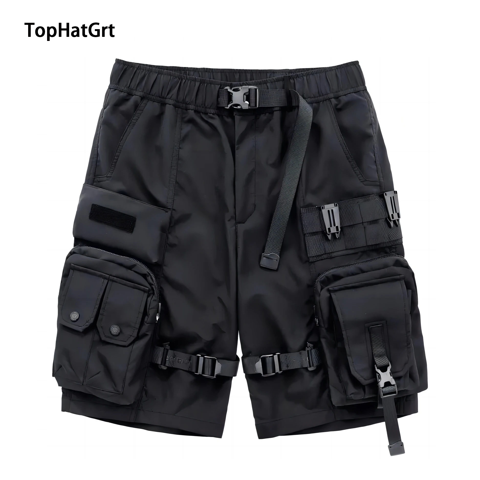 

Hip Hop Cargo Shorts Men 2024 Summer Techwear Military Tactical Streetwear Shorts Button Pockets Fashion Harajuku Short Pants