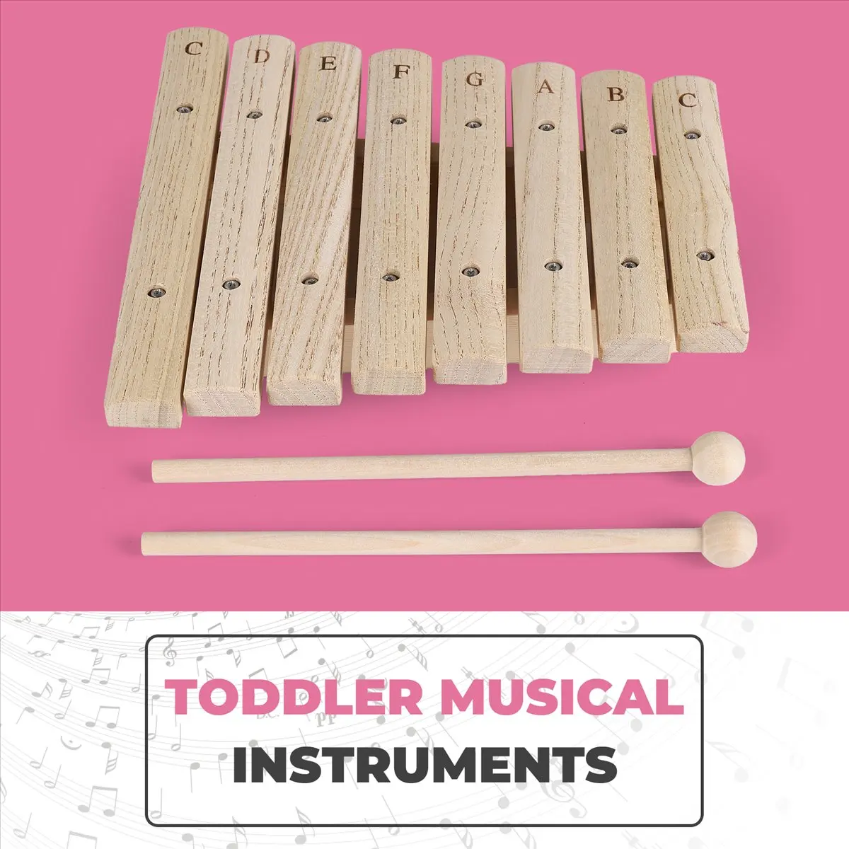 【CYBER MONDAY】Children Kids Natural Wood Wooden 8 Tone Xylophone Percussion Toy Musical Instrument for Kids Music Develop