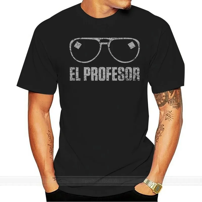 El Professor T-Shirt Money Mask La Casa Heist de Papel Dali Tokio Glasses Shirts Homme Novelty T shirt Men