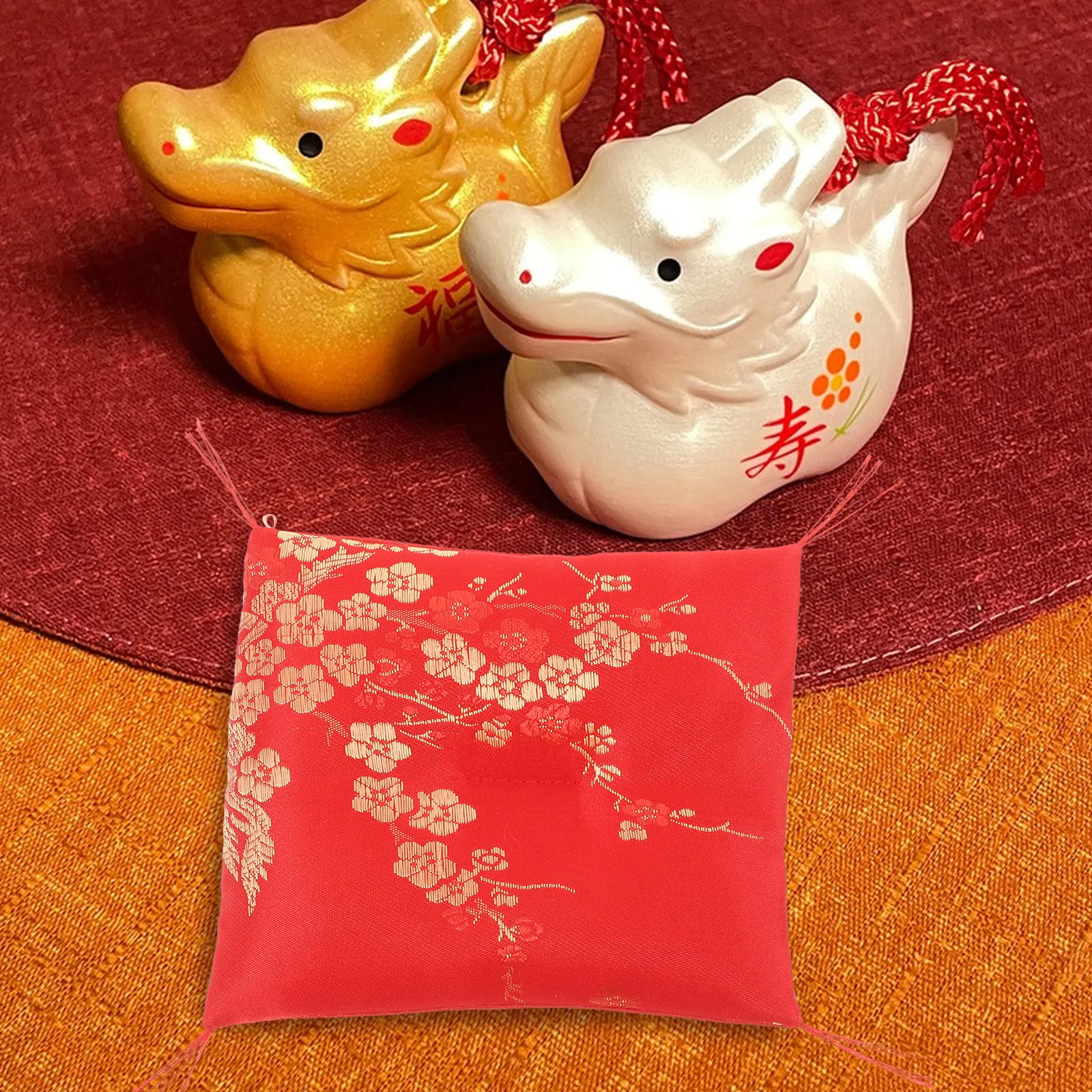 Fortune Cat Bottom Cushion Floral Pattern Ceramic Soft Cushion Square Shape Small Decorative Base Mat for Prosperity Cat
