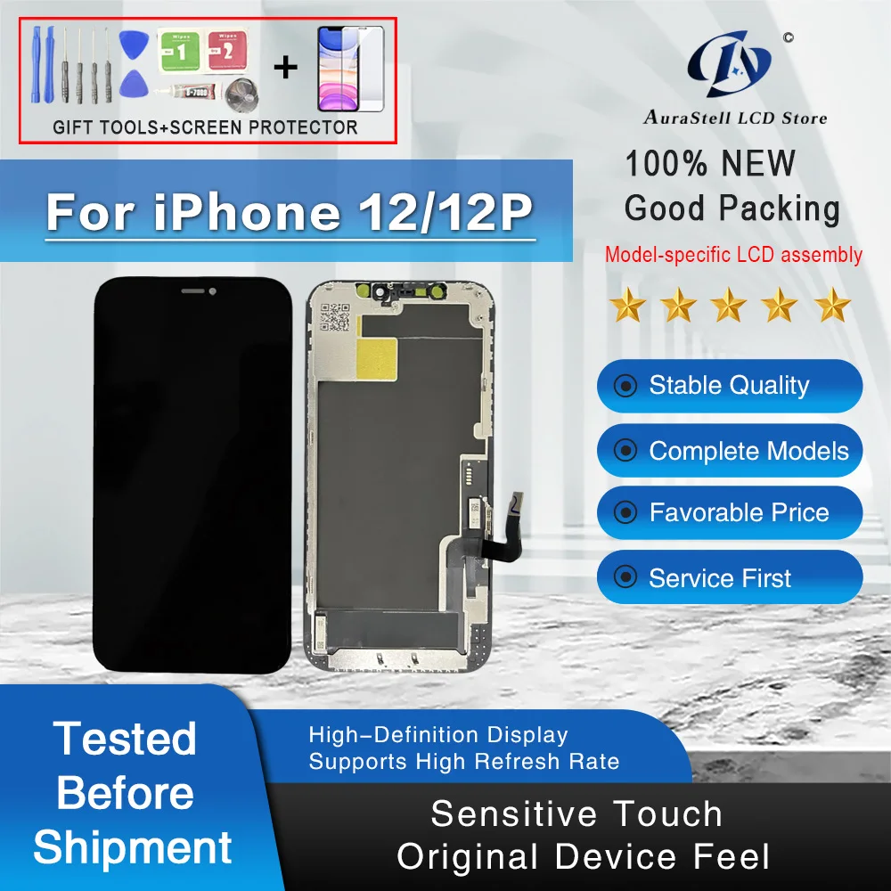 61-''iphone-12-lcd-ディスプレイ-3d-タッチスクリーンデジタイザーアセンブリモジュール-iphone-12-pro-lcd-交換用携帯電話コンポーネント
